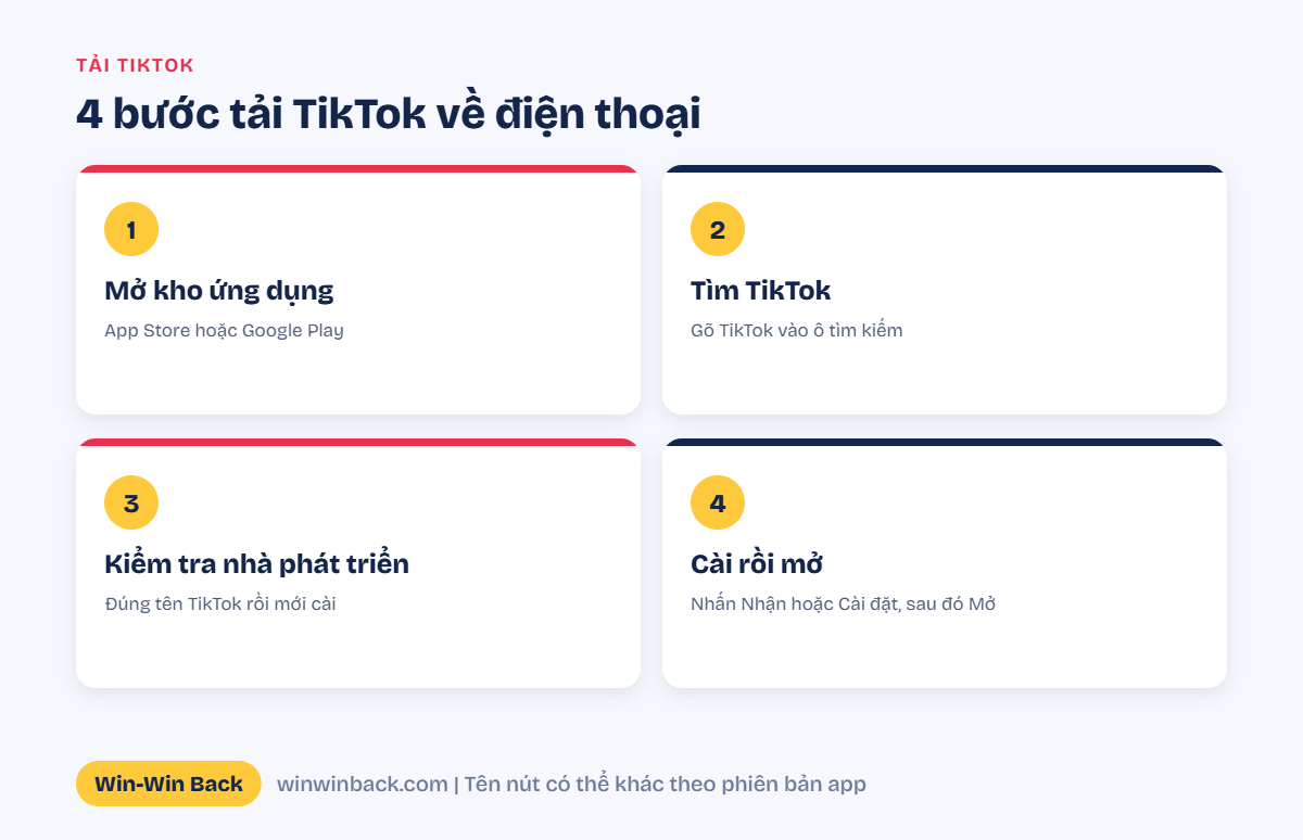 4 bước tải TikTok về điện thoại