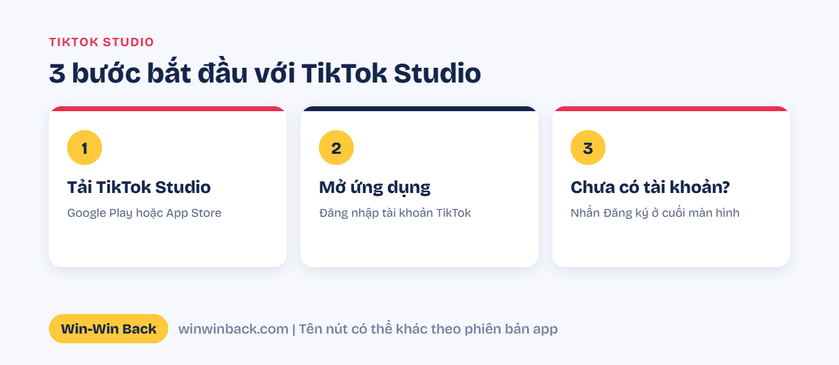 3 bước bắt đầu với TikTok Studio